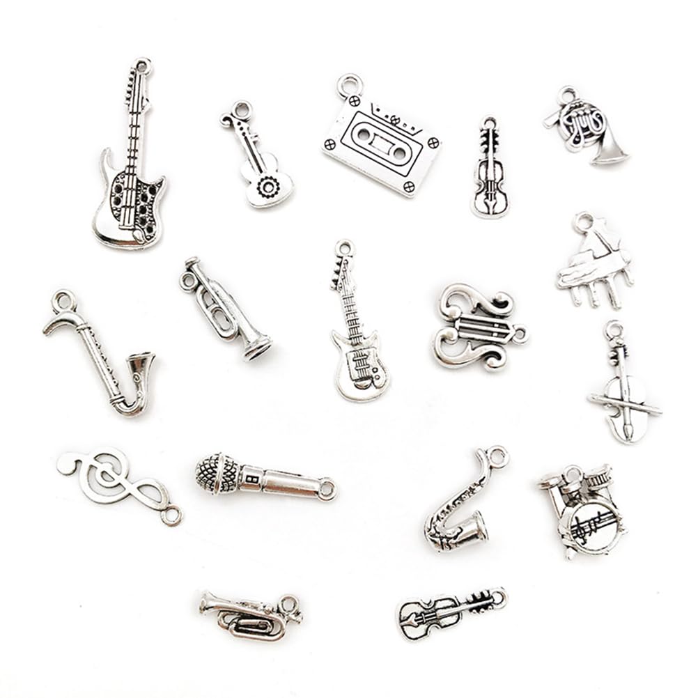 51 sztuk zawieszek w stylu retro, ręcznie wykonana, biżuteria z nutami, metalowa zawieszka, instrumenty muzyczne, charms dla miłośników muzyki, DIY, bransoletki, naszyjniki