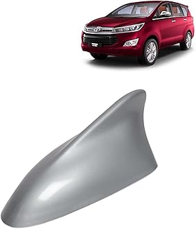 KINGSWAY Accessories Shark Fin Car Antenna Universal Size and Compatible with Toyota Innova Crysta Year 2015 to 2021, Car Radio FM AM, DIY Easy Replacement Original Car Antenna, 1 Piece, Silver Color