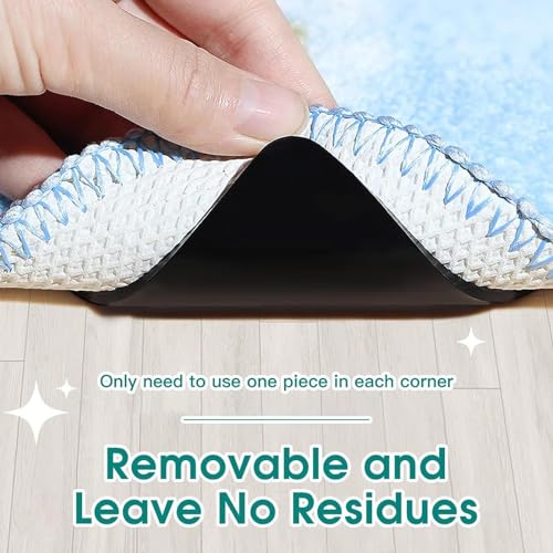 Nuytghr Adesivos antiderrapantes para carpete | 12 peças de rolhas de tapete de canto PU | Dupla fac