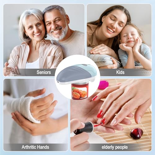 Electric Can Opener, Rechargeable and USB Cable Automatic Can Opener with One-Touch Operation,Safe for All Can Sizes Kitchen Gadget Can Openers for Seniors, Arthritis and Mum (Blue) - Image 5