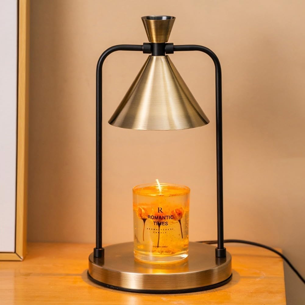 Lámpara eléctrica calentadora de velas: diseño vintage, regulable y compatible con velas de tarro para derretir cera perfumada