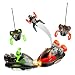 2 Pack Remote Control Bumper Cars – Two Player Stunt RC Toy with Ejectable Drivers and Crash Sounds - Batteries and Adapter Included – Green and Red - by ToyThrill
