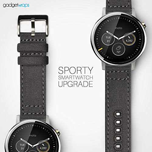 Gadgetwraps 22Mm Canvas Watch Band Strap With Quick Release Pins – Compatible With Fossil, Pebble, Samsung – 22Mm Quick Release Watch Band (Grey, 22Mm) #TOP6