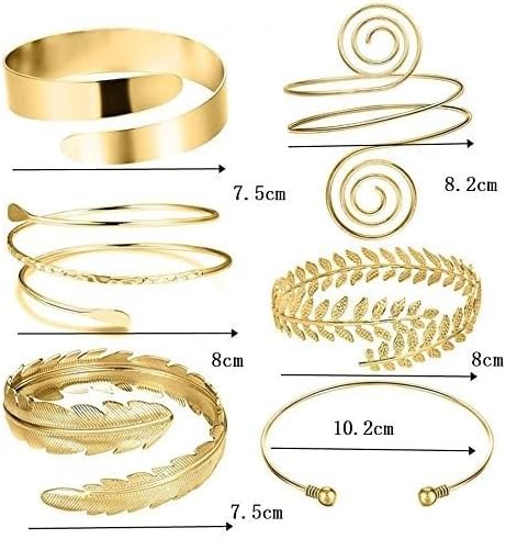 Miniatura 2 de 6 brazaletes con forma de remolino punk para la parte superior del brazo, pulsera de joyería ajustable para mujeres y niñas