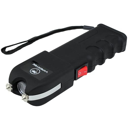 VIPERTEK VTS-989 Stun Gun for Self Defense Rechargeable with LED Flashlight