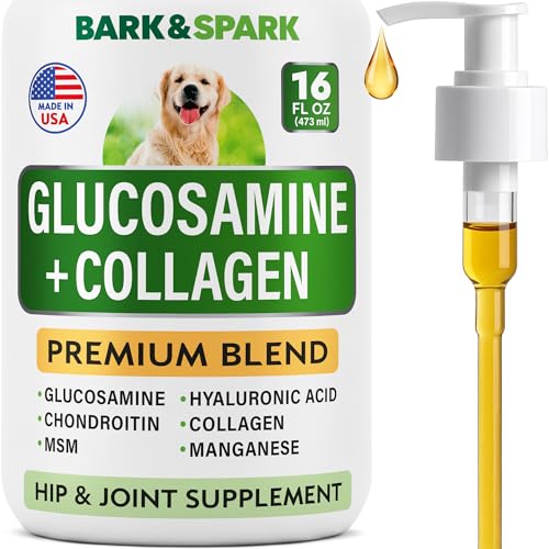 20% off - BARK&SPARK Liquid Collagen + Glucosamine for Dogs - 16 Fl Oz Easy to Serve Joint Supplement -...