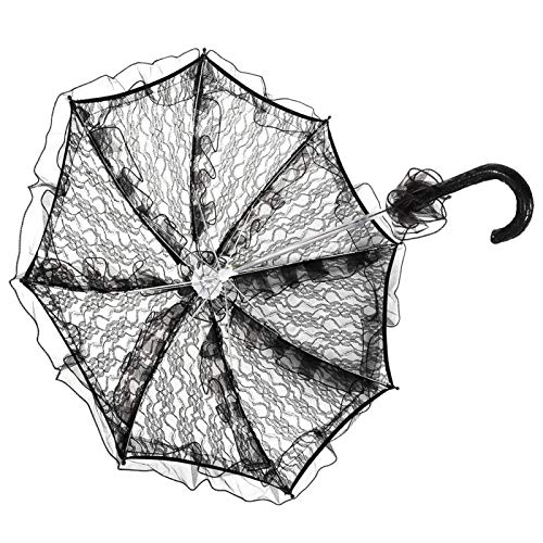 Wedding Lace Umbrella, Bridal Umbrella, Elegant And Stylish For Photo Booth Props(Black) #TOP4
