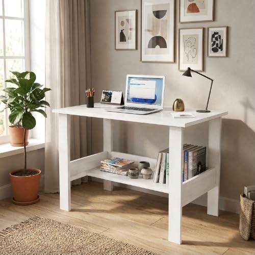 Amazon Solimo Study Table, White, 90x50x77 cm - Image 5