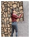 Paneles PVC Pared Panel de revestimiento de piedra sintética de PU, ideal para paredes de interior y exterior(A)