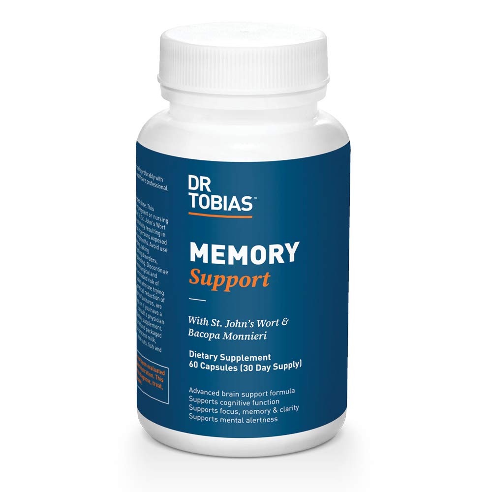 Dr. Tobias Memory Support Supplement, Ginkgo Biloba Herbal Blend, 60 Capsules