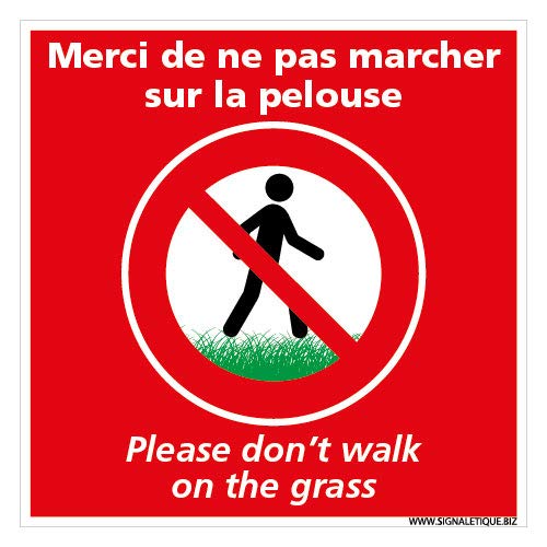 Geroclonup Panneau « Stay Off Grass » Avec Piquets En Métal, 17,8 X 22
