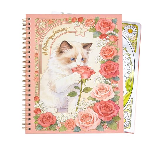 Animals Adult Coloring Book for Women with Spiral Binding Funny Coloring Book for Stress Relief 30 Pages Single-Sided Printing Relaxation Gifts for Women Men Teens