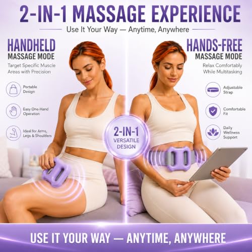 Image of Belly Fat Massager Belt | Belly Fat Burner & Body Shaper for Men & Women | Wearable Vibration Massage Ring with Adjustable Belt | Digital Display, USB Rechargeable & Storage Pouch (Updated Version)
