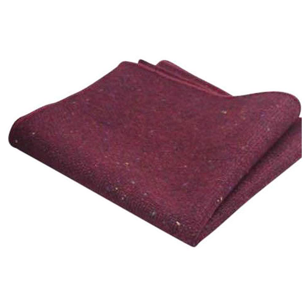 Db Dickie Bow Boys Burgundy Luxury Wool Pocket Square (Burgundy) - Suitable For Formalwear, Office, Weddings, Parties, Grooms & Groomsmen Outfits