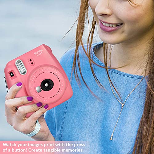 Fujifilm Instax Mini 9 Instant Camera + Fujifilm Instax Mini Film (60 Sheets) Bundle With Deals Number One Accessories Including Carrying Case, Selfie Lens, Photo Album (Flamingo Pink) #TOP3