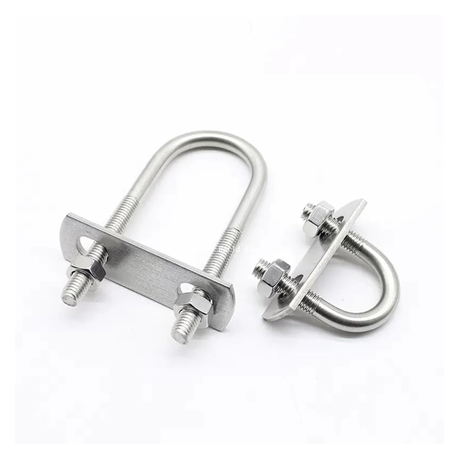 Bullone Morsetto for tubi a forma di U con vite a forma di U in acciaio inossidabile 304 con cerchio a cavallo quadrato deflettore(1set M8x102x129)