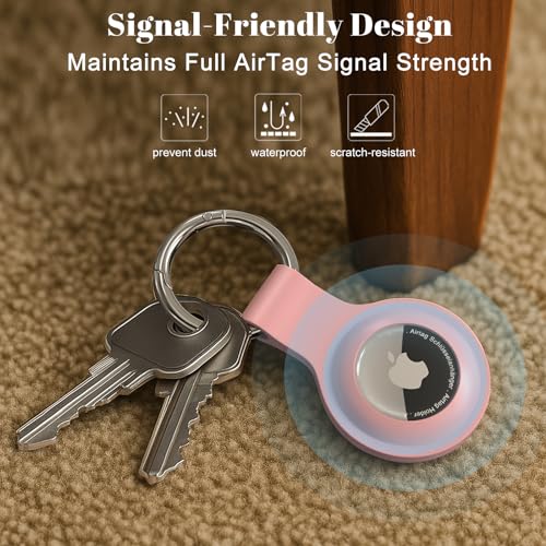 Hülle für Apple AirTag Schlüsselanhänger [5er Set] – PESTON Silikon Schutzhülle, Kratzfest & stoßfest, AirTag Anhänger für Schlüssel, Koffer & Tasche