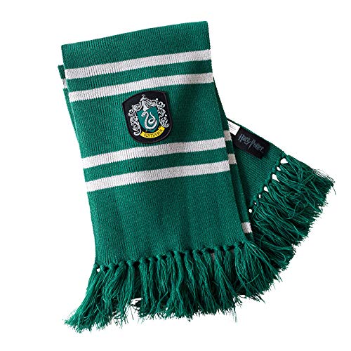 Elbenwald Bufanda Harry Potter Hogwarts Hogwarts Hogwarts con flecos, 24 x 170 cm, varios diseños, Slytherin, 24 x 170 cm