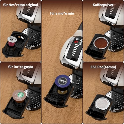 KOTLIE EM-308A 5-in-1 Kaffeemaschine, Kapselmaschine, kompatibel mit Kaffeekapseln/Kaffeepulver und ESE (44 mm), einstellbare Temperatur und Wassermenge – Bild 5