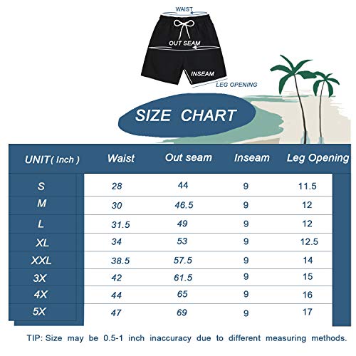 Kailua Surf Big And Tall Mens Swim Trunks, 9" Mens Designer Bathing Suit Boardshorts #TOP5