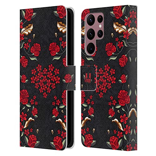 Étui en Cuir Samsung Galaxy S22 Ultra 5G Head Case Designs Coeur Floral Chic