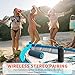 Wireless Portable Speaker,IPX7 Waterproof Bluetooth Speaker, 25W Loud Stereo Sound, Bassboom Technology, TWS Pairing, Built-in Mic, 16H Playtime with Lights for Home Outdoor - Black