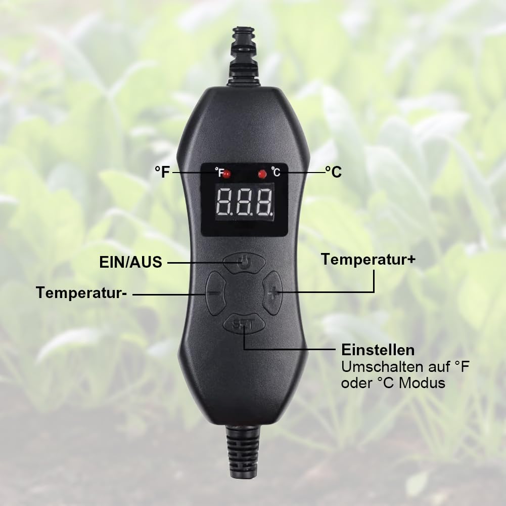 Begonia 50W Heizmatte Pflanzen mit Thermostat, Indoor Gewächshaus Heizkissen für 52,5 x 25cm, Wärmematte mit Temperatur Regulierung, IPX4 Wasserdicht Wärmematte für Sämlinge, Haustiere und Reptilien