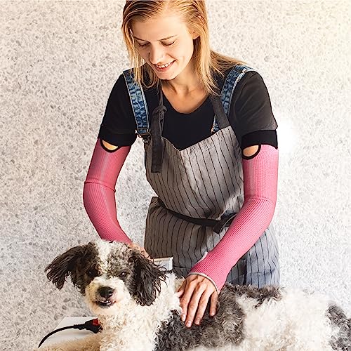 Image of OriStout Cut Resistant Farmer Sleeves with Tumb Hole, Pink, 2 Pairs