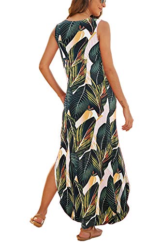 Image of Hount Women's Casual Summer Sleeveless Dress Loose Split Maxi Dresses with Pockets