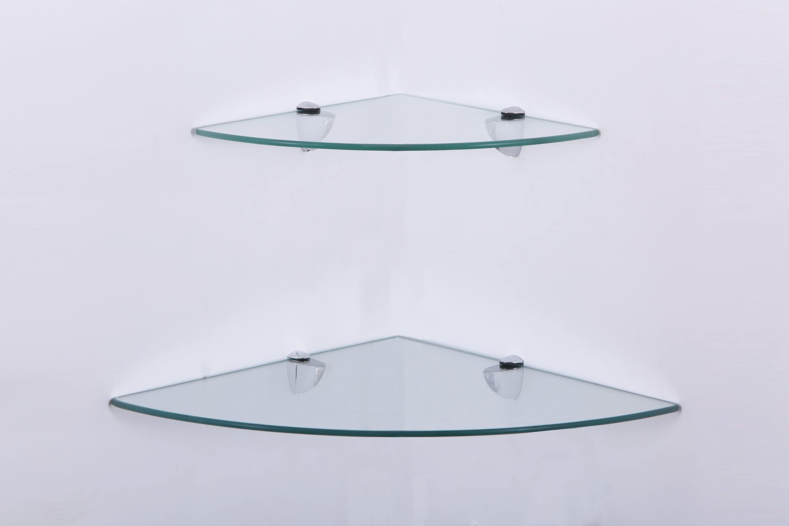 Mensola Angolare In Vetro Temperato 35x35cm - Bianco Per Parete - Foto 2