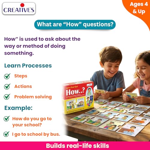Image of Creative's WH Questions Series Let's Find Out How Educational Toy for Kids Age 4+ | Preschool Learning Game | Question Answer Puzzle | Early Language Development Toy