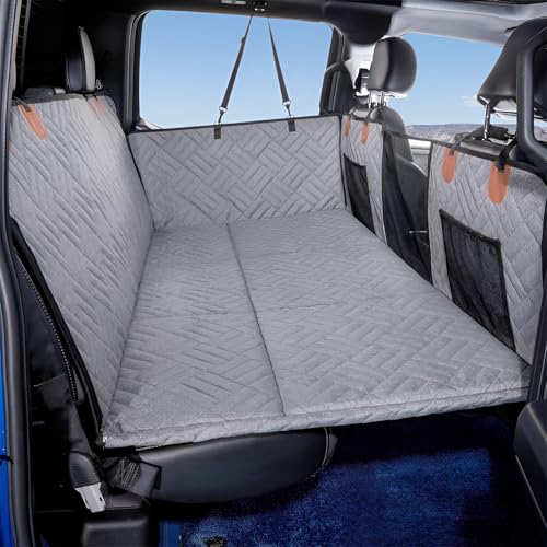 [GIIPET]ペット用 ドライブシート【2025汎用版 全車種】犬ドライブ マット 折り畳み 犬 車 シート 後部座席 防水 耐摩 滑り止め 可視メッシュ窓 安全ベルト付き 水洗い可能 取り付け簡単 カー用品 車ペットシート 犬猫用 アウトドア、旅行、お出かけ