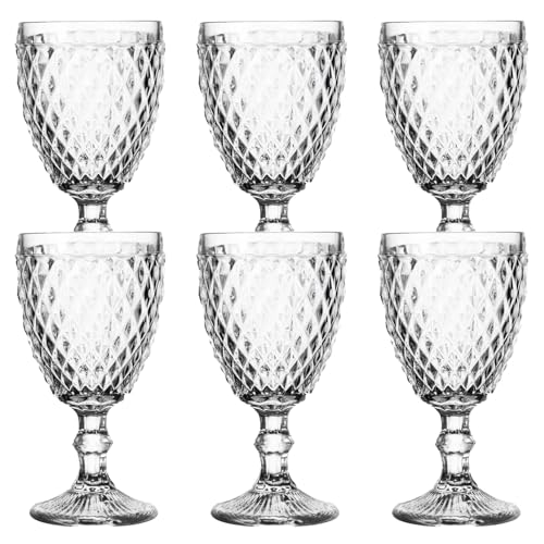 La mejor selección de Copas de ponche los 10 mejores. 49 GUDREN Juego De 6 Copas De Cristal Labrado Vintage, Vasos De Cristal, Copa De Vino Tinto De Colores, Copa De Vino De 240 Ml, Perfecta Para El Hogar, Viaje (Taladro Transparente)