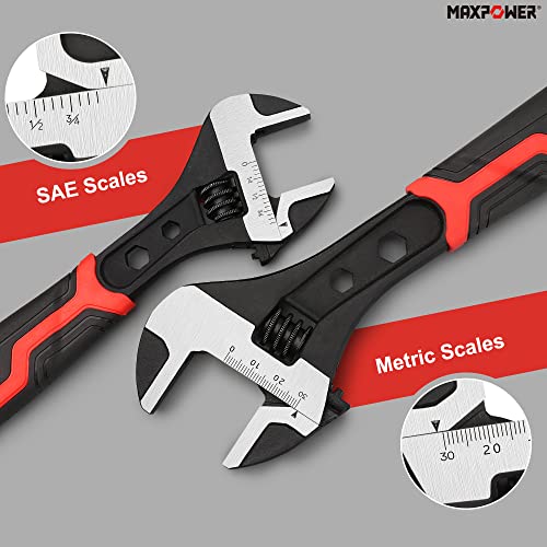 Maxpower Adjustable Wrench, Drop Forged Cr-V Steel, Small Spanner Wrenches Set 6 Inch 8 Inch 10 Inch #TOP2