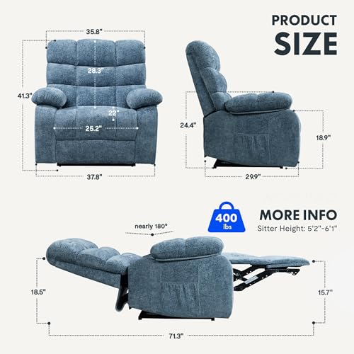 Sillón eléctrico reclinable para ancianos con masaje miniatura 2