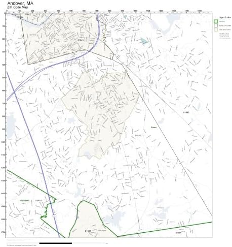 Andover Ma Zip Code Map Amazon.com: Zip Code Wall Map Of Andover, Ma Zip Code Map Laminated :  Office Products