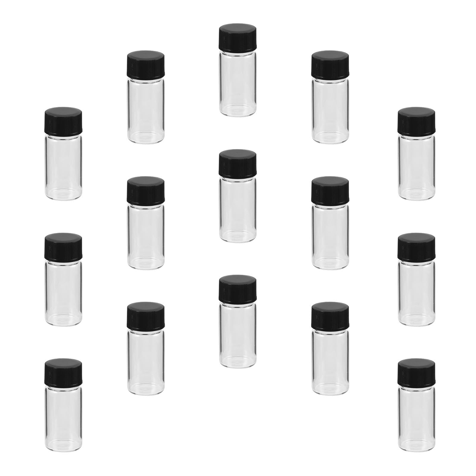 100 Unidades Vial de Muestra de Vidrio 5ml con Tapas, Base Plana