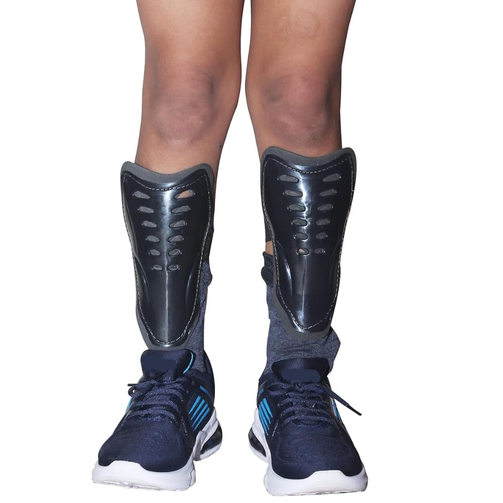 sujata Sports shin Guard Adjustable Breathable Pads Protector Adult Pair Men Women Football Cricket Hockey Training Safety Comfort Strap Secure fit Lightweight Strong Durable Protective Gear Match 2