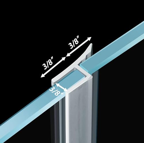 Miniatura 23 de Tira de sellado lateral de puerta de vidrio de silicona flexible de 100 pulgadas sin marco para puerta de vidrio Framelss de 5/16 pulgadas (flexible)