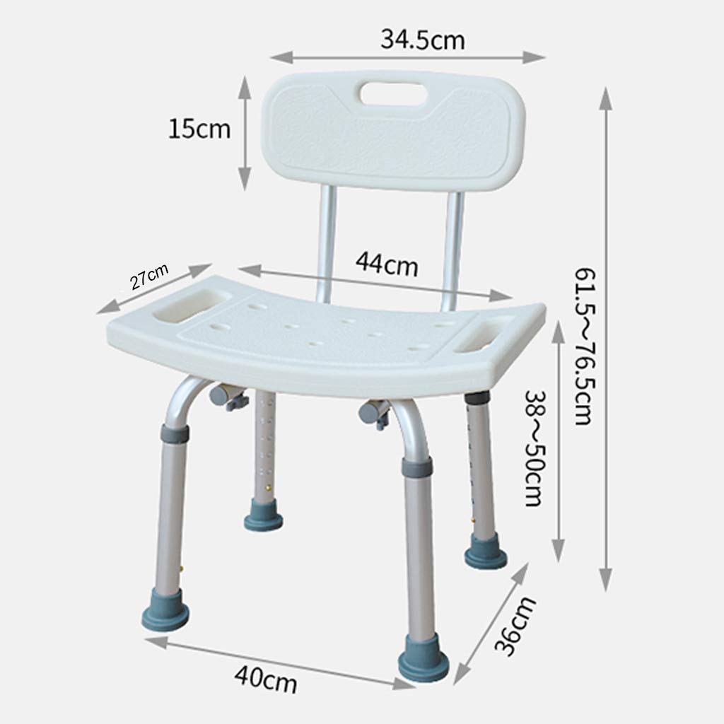 Mujer Embarazada Taburete de baño con Respaldo Acolchado Antideslizante Asiento de Banco de Ducha Bañera Ducha Elevador Silla para Ancianos, discapacitados Carga de 100 kg.
