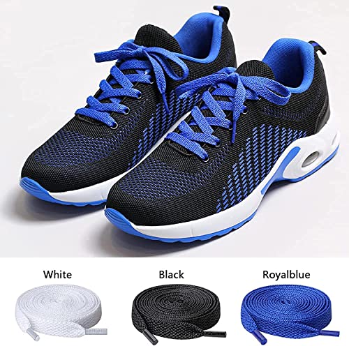 Image of SHOESHINE 3 Pair Flat Shoe laces 8mm Wide shoelaces for Athletic, Running, Sports, Sneakers shoeslace