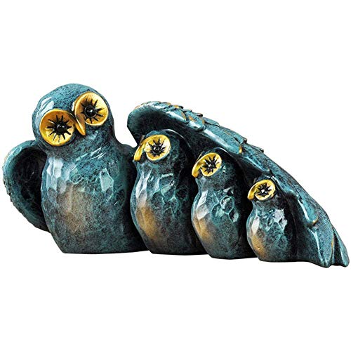 Figurine de Famille de Hibou Doré : Idée Cadeau Déco Maison Idéale