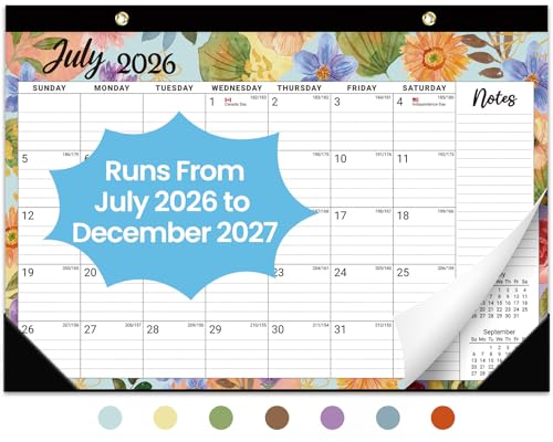 Image of Taja Desk Calendar 2026-2027, Jul 2026-Dec 2027, 18-Month, 17 inch x 12 inch