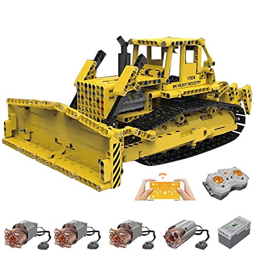 Foxom Technik Bulldozer Bausteine Bausatz, 2CH Großer Bulldozer Konstruktionsspielzeug mit APP & 2,4 GHz Steuerung…