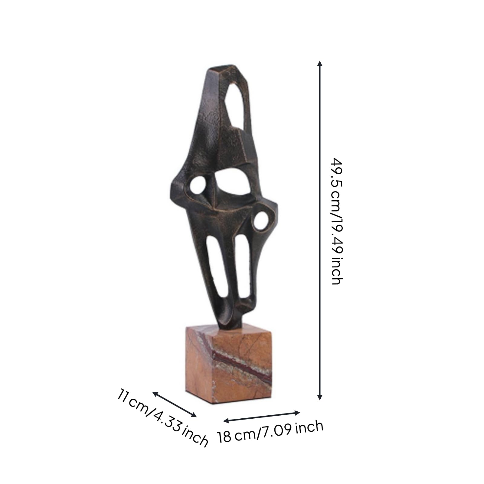Gralara Escultura Conceptual Abstracto Escultura Mesa Geométrica Estatua corativa para Salón, Recibidor, Negro Bronce Antiguo