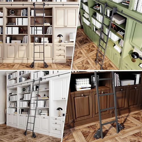 Rieles para escalera móvil en cocinas y salones con techos altos 6