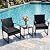 Bezseller 3 Pieces Patio Furniture Set, Outdoor Rattan Bistro Set with Coffee Table, Durable Steel Frame with Strapped Cushions for Garden, Balcony, Poolside, Backyard