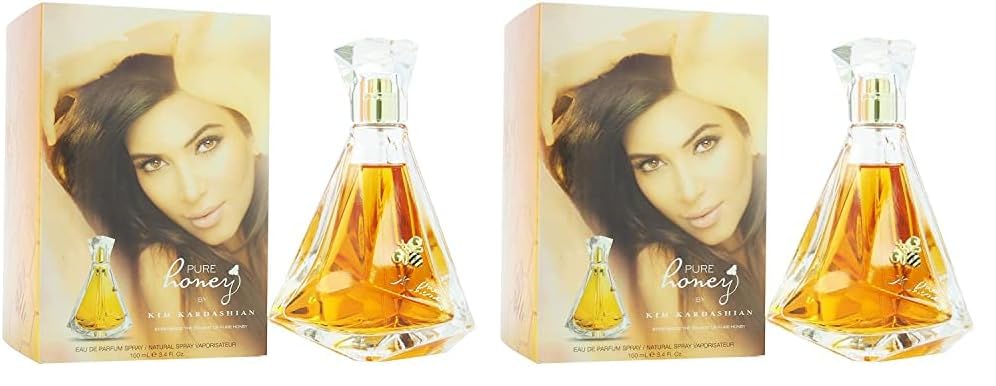 Kim Kardashian Pure Honey Eau de Parfum Spray for Women, 3.4 Ounce (Pack of 2)