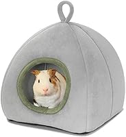 MRTIOO Guinea Pig Cave Bed, Hamster Hedgehog Nest Hideout, Small Animals Cage Supplies Warm House, Machine Washable -...