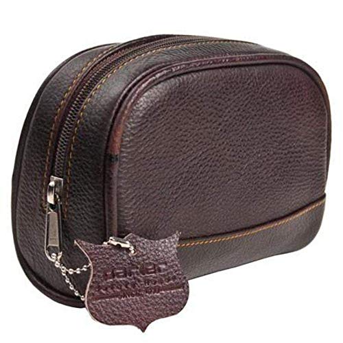 Parker Safety Razor Deluxe Leder Kleine Kulturbeutel (Dopp Kit) Aus Braun Cover